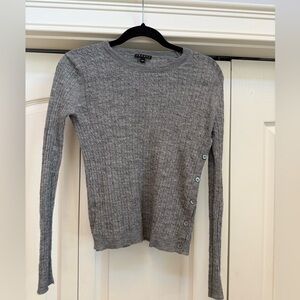 THEORY | Grey Alpaca/Silk Charla Smoke Side Button Sweater